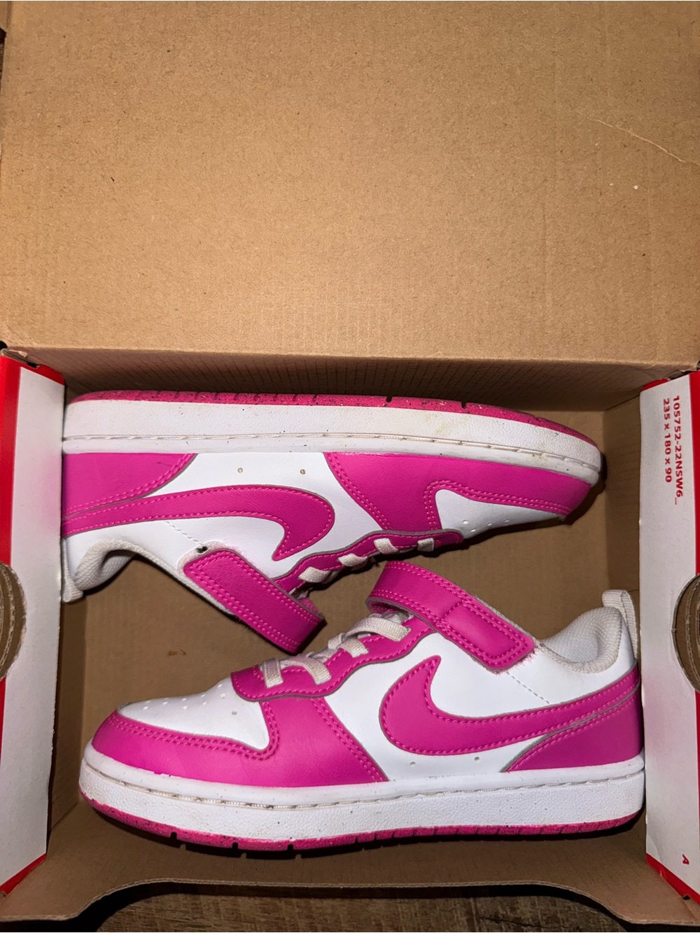 Nike Kids White and Hot Pink Low-Top Sneakers